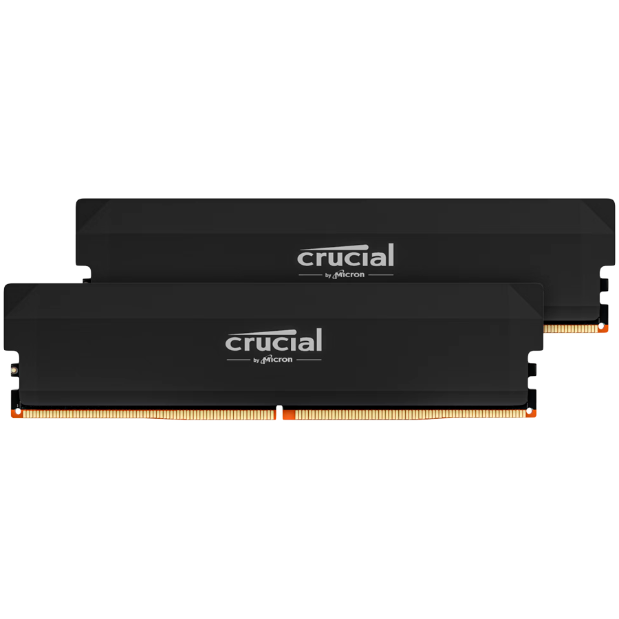 Crucial Pro OC 64GB Kit (2x32GB) DDR5-6000 UDIMM CL40 črn pomnilnik