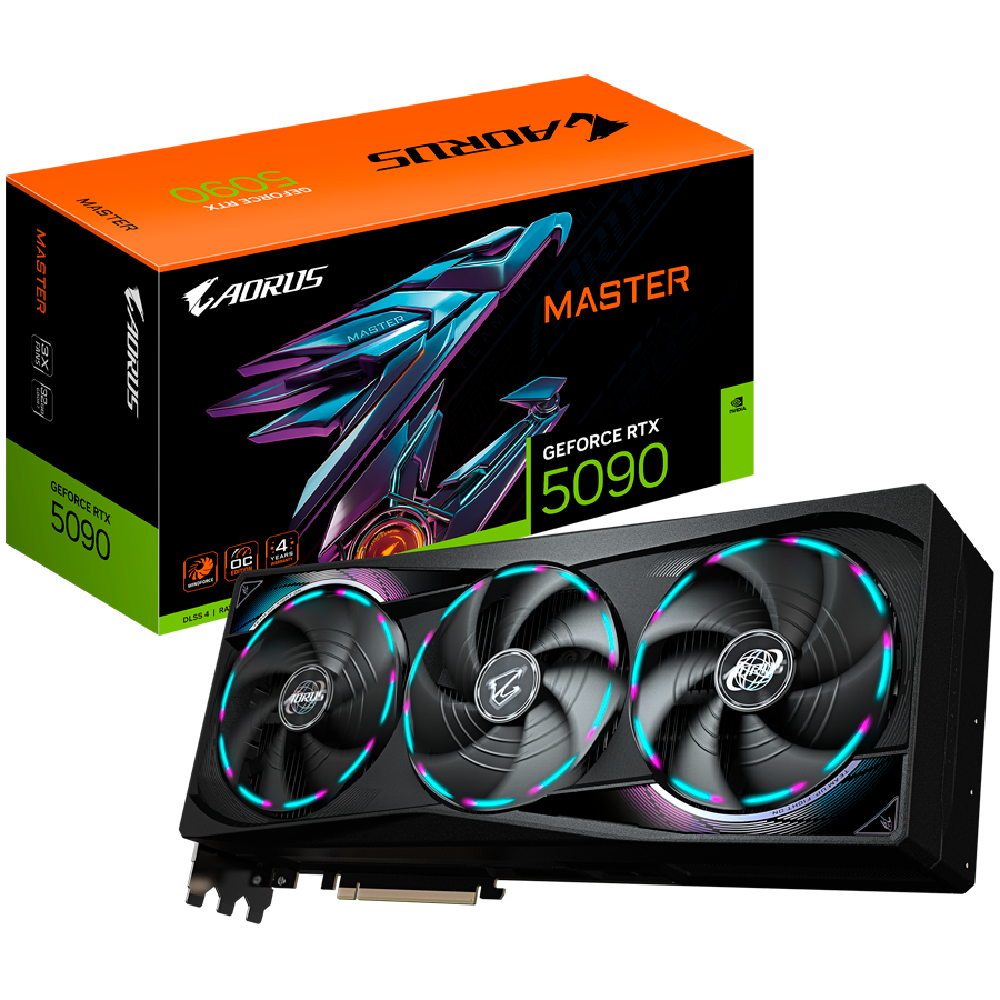 GIGABYTE AORUS GeForce RTX 5090 MASTER 32G GDDR7 grafična kartica, PCIe 5.0, 1xHDMI 2.1b, 3xDisplayPort 2.1b