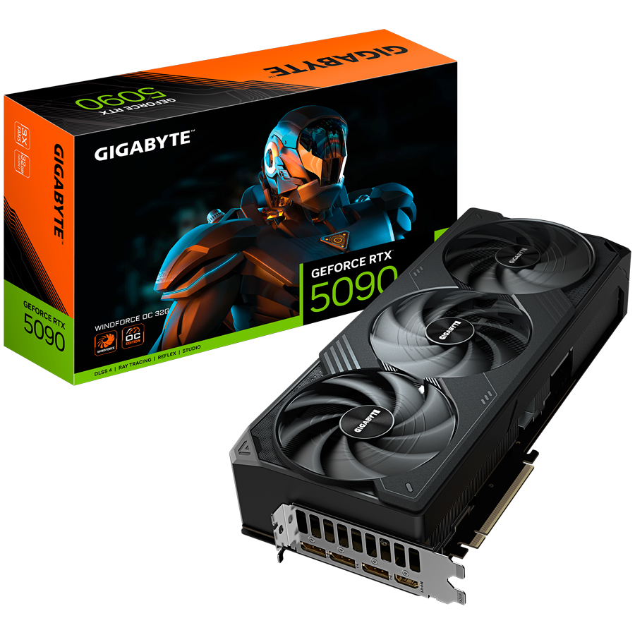 GIGABYTE GeForce RTX 5090 WINDFORCE OC 32G GDDR7 grafična kartica, PCIe 5.0, 1xHDMI 2.1b, 3xDisplayPort 2.1b