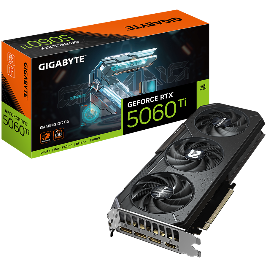 GIGABYTE GeForce RTX 5060 Ti GAMING OC 8G GDDR7 grafična kartica, PCIe 5.0, 1xHDMI 2.1b, 3xDisplayPort 2.1b