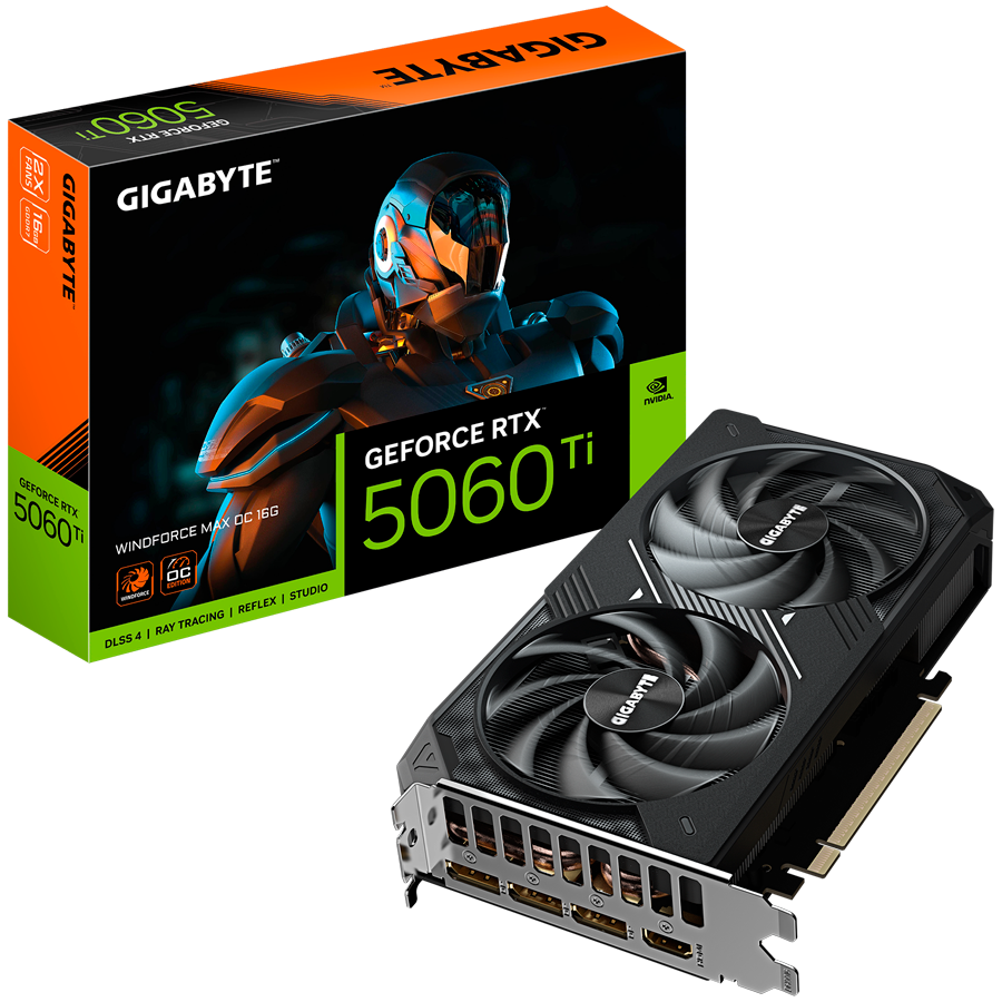 GIGABYTE GeForce RTX 5060 Ti WINDFORCE MAX OC 16G GDDR7 grafična kartica, PCIe 5.0, 1xHDMI 2.1b, 3xDisplayPort 2.1b