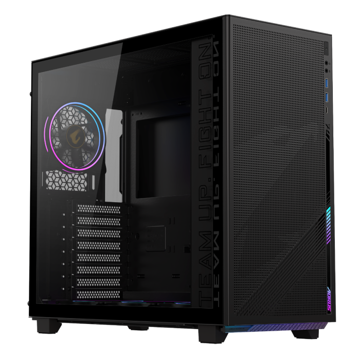 Gigabyte AORUS C400 GLASS USB-C USB 3.2 Gen2 ATX AORUS RGB osvetljeno ohišje, črno