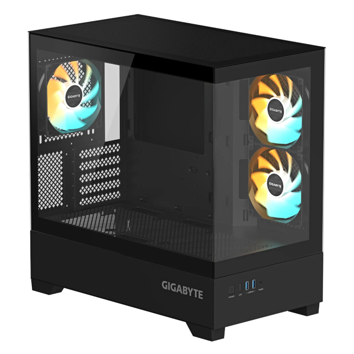 Gigabyte C201 PANORAMIC ATX RGB osvetljeno ohišje, črno