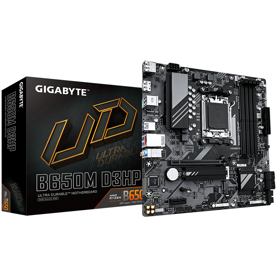 GIGABYTE B650M D3HP AM5 mATX osnovna plošča - AMD B650, 4xDDR5, 2xM.2, 4xSATA, 2.5Gb LAN, 2xDP, 1xHDMI