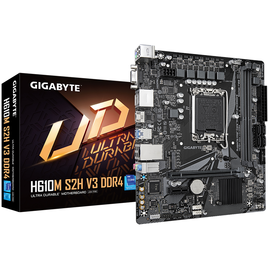 GIGABYTE H610M S2H V3 DDR4 LGA1700 mATX osnovna plošča - Intel H610, 2xDDR4, 1xM.2, 4xSATA, 1Gb LAN, 1xD-SUB(VGA), 2xDP, 1xHDMI