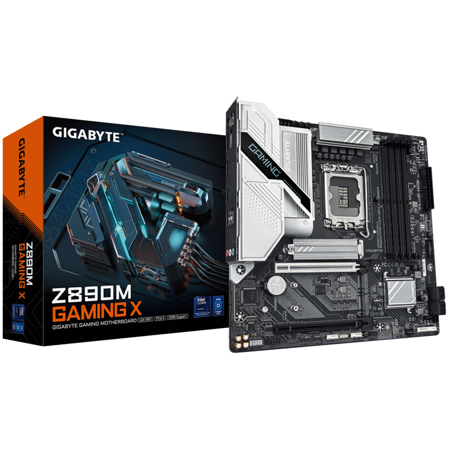 GIGABYTE Z890M GAMING X LGA1851 mATX osnovna plošča - Intel Z890, 4xDDR5, 3xM.2, 4xSATA, 2.5Gb LAN, 2xDP, 1xHDMI