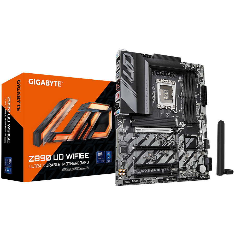 GIGABYTE Z890 UD WIFI6E LGA1851 ATX osnovna plošča - Intel Z890, 4xDDR5, 3xM.2, 4xSATA, 2.5Gb LAN, WiFi 6E, BT, 1x USB4 Type-C), 1xDP