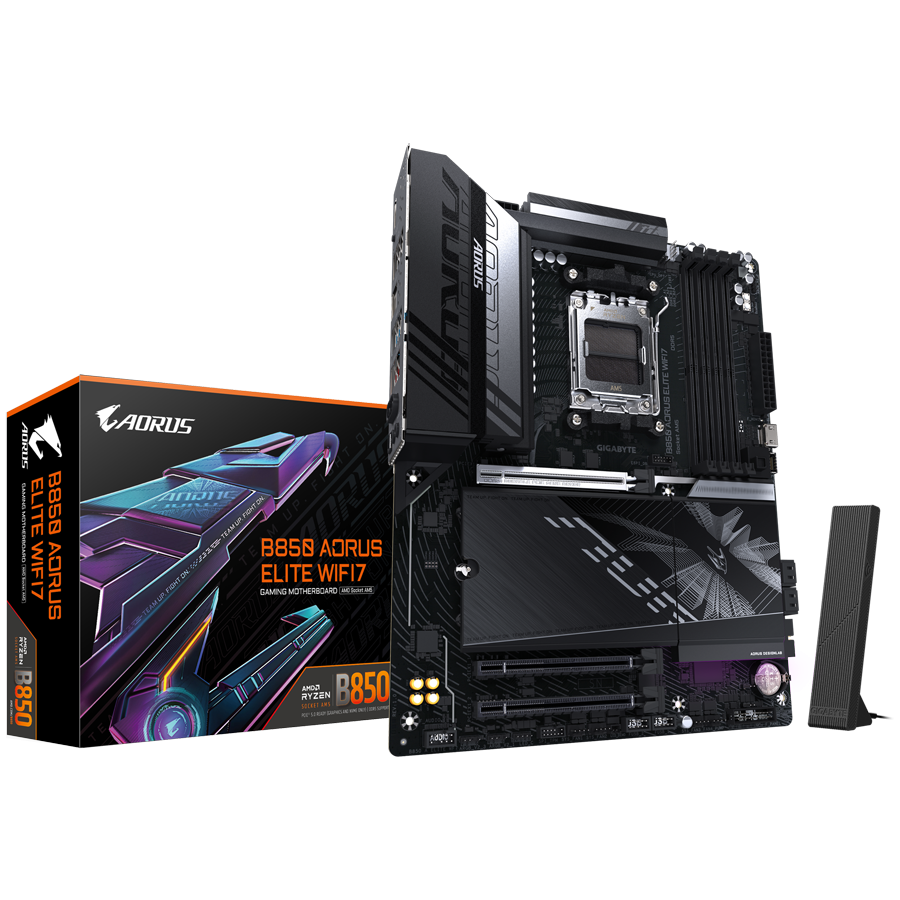 GIGABYTE B850 AORUS ELITE WIFI7 AM5 ATX osnovna plošča - AMD B850, 4xDDR5, 3xM.2, 4xSATA, 2.5Gb LAN, WiFi 7, BT, 1xDP, 1xHDMI