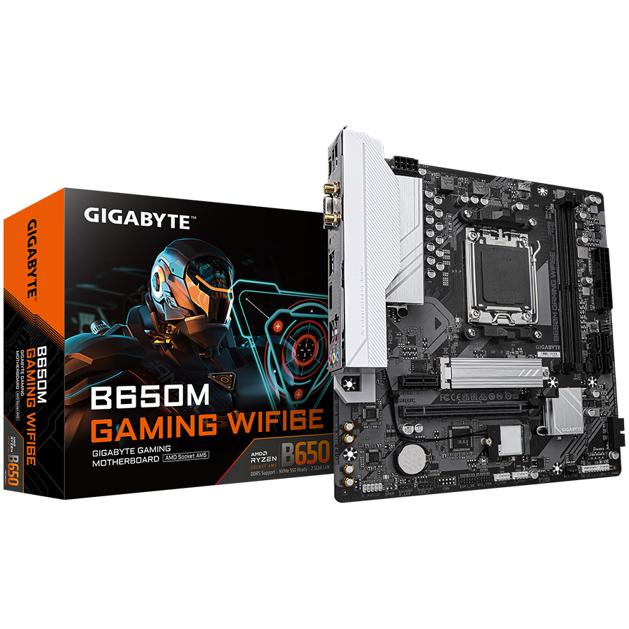 GIGAYBTE B650M GAMING WIFI6E AM5 mATX osnovna plošča - AMD B650, 2xDDR5, 1xM.2, 4xSATA, 2.5Gb LAN, WiFi 6E, BT, 1xD-SUB(VGA), 1xHDMI