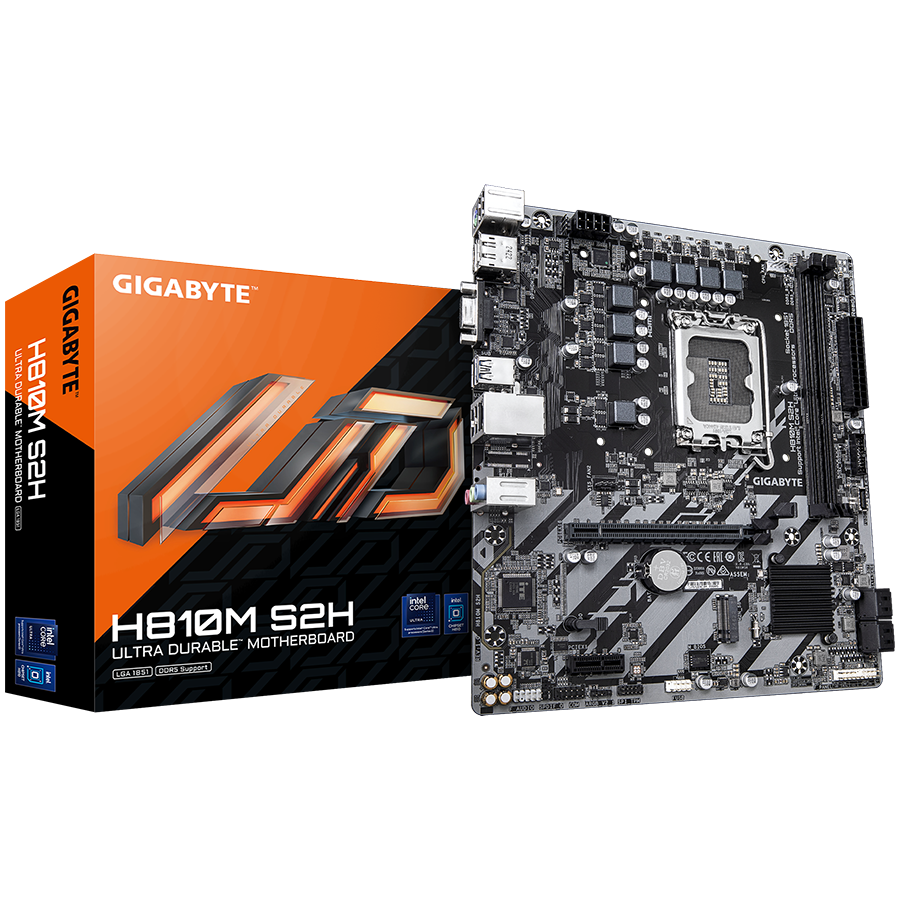 GIGABYTE H810M S2H LGA1851 mATX osnovna plošča - Intel H810, 2xDDR5, 1xM.2, 4xSATA, 1Gb LAN, 1xD-SUB(VGA), 1xDP, 1xHDMI