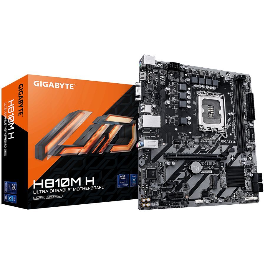 GIGABYTE H810M H LGA1851 mATX osnovna plošča - Intel H810, 2xDDR5, 1xM.2, 4xSATA, 1Gb LAN, 1xD-SUB(VGA), 1xHDMI