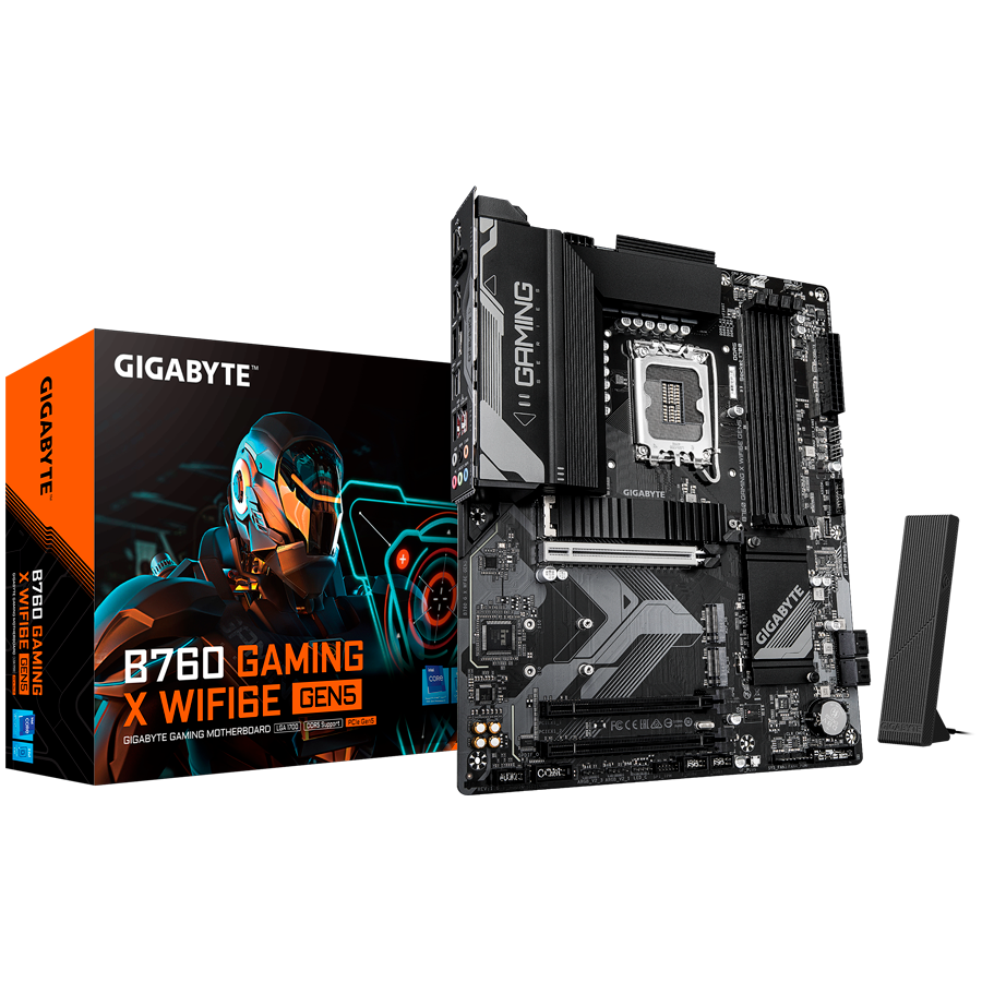 GIGABYTE B760 GAMING X WIFI6E GEN5 LGA1700 ATX osnovna plošča - Intel B760, 4xDDR5, 3xM.2, 4xSATA, 2.5Gb, WiFi 6E, BT, 1xHDMI, 1xDP