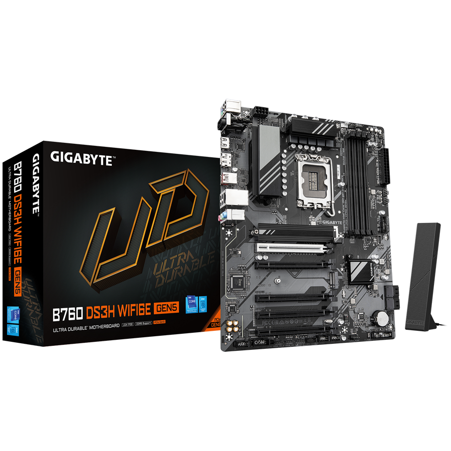 GIGABYTE B760 DS3H WIFI6E GEN5 LGA1700 ATX osnovna plošča - Intel B760, 4xDDR5, 2xM.2, 4xSATA, 1Gb LAN, WiFi 6E, BT, 1xDP, 1xHDMI