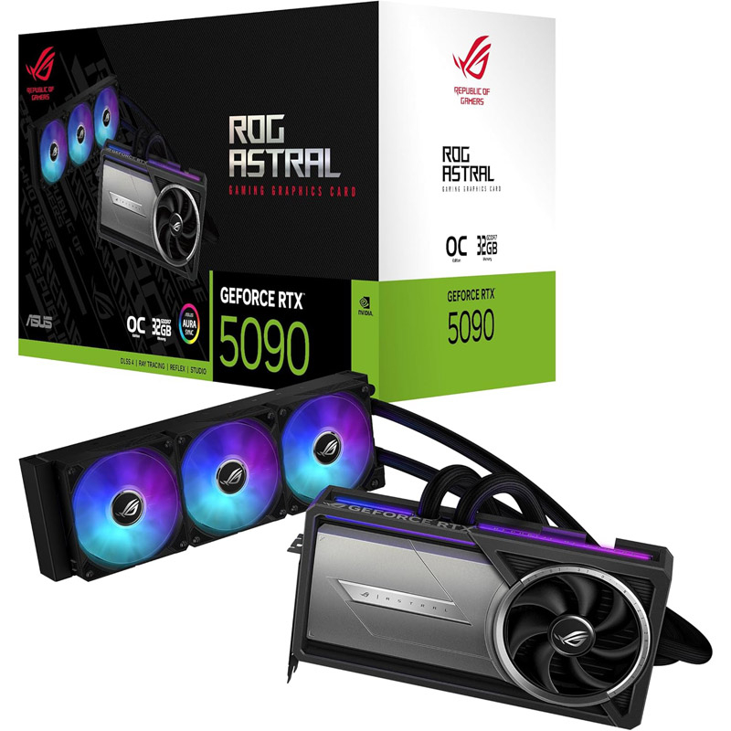 ASUS ROG Astral LC Gaming GeForce RTX 5090 OC 32G GDDR7 ARGB vodno hlajenje ARGB grafična kartica