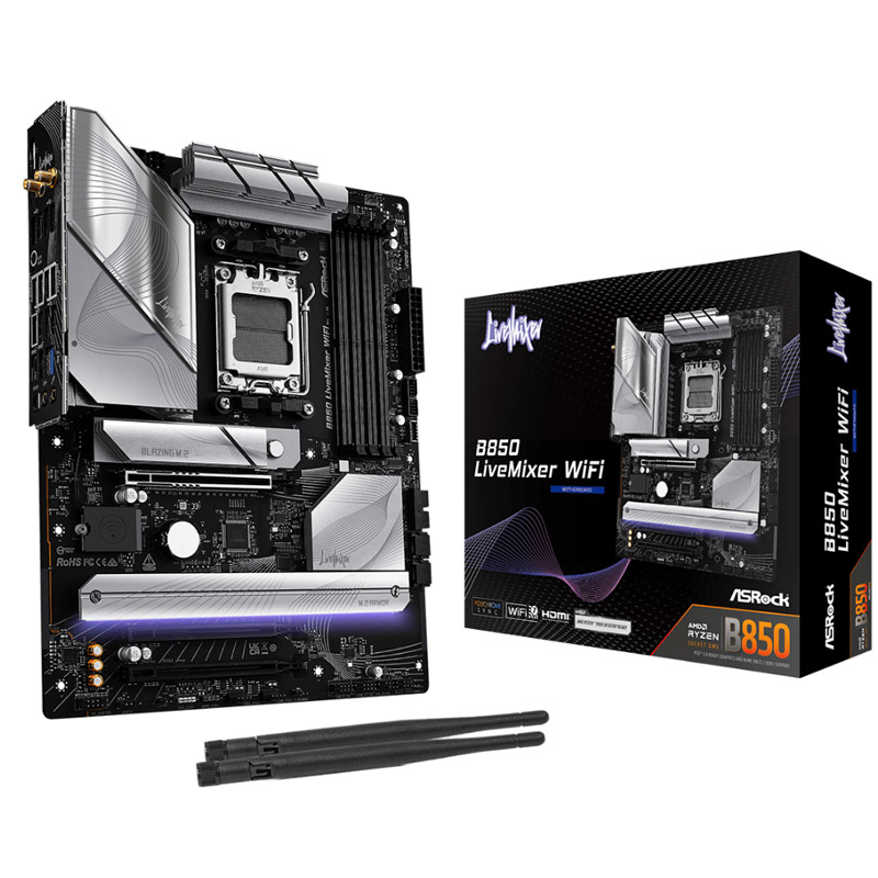 ASROCK B850 LiveMixer WiFi AM5 4xDDR5 ATX osnovna plošča