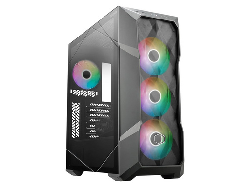 Računalniško ohišje Cooler Master TD500 MAX, ATX, Midi-Tower, ARGB, kaljeno steklo, AIO, PSU 850W Gold, sivo