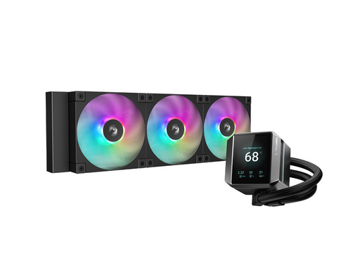 Komplet za tekočinsko hlajenje AIO Liquid Cooler DeepCool MYSTIQUE 360 ARGB, 360mm, LCD, črn