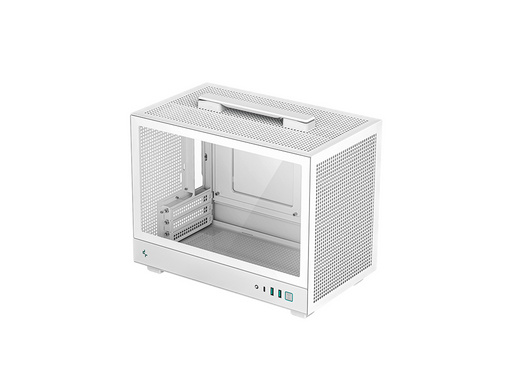 Računalniško ohišje DeepCool CH160 WH, Mini-ITX, Kaljeno steklo, belo