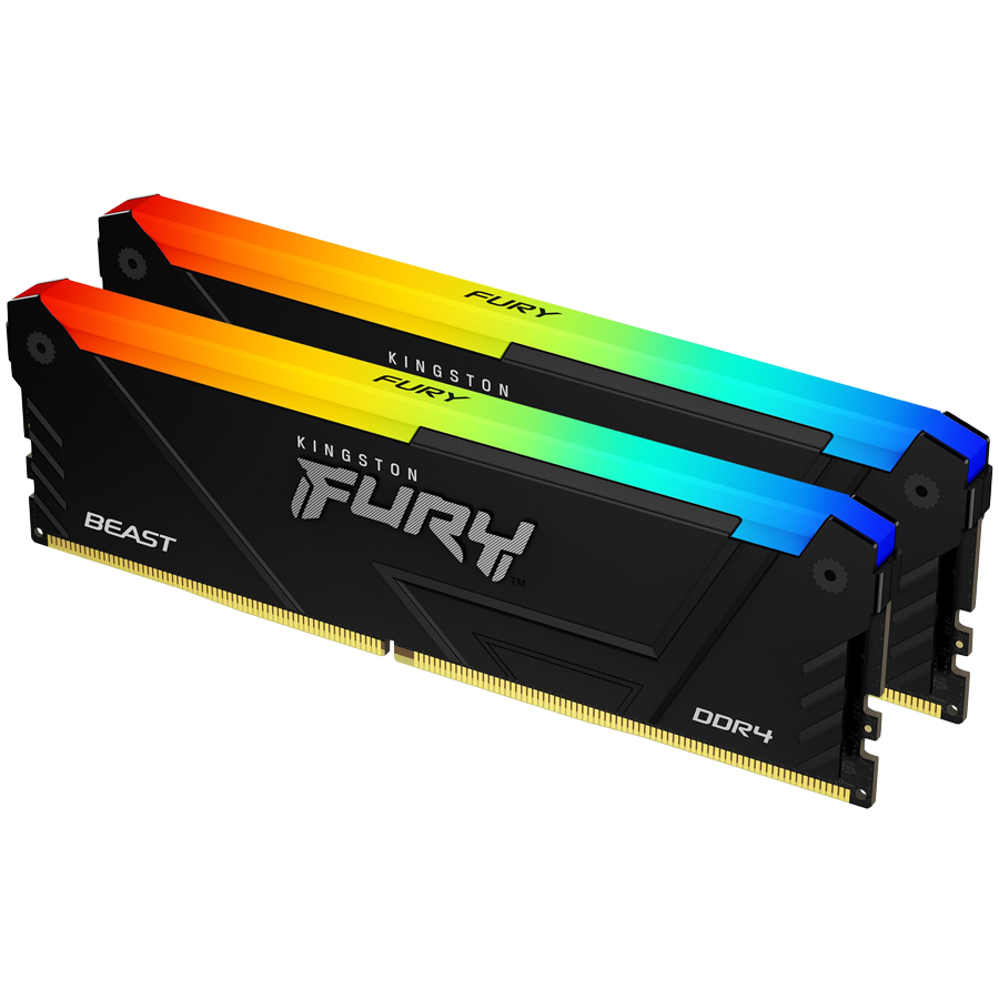 Kingston 16GB 3200MT/s DDR4 CL16 DIMM (Kit of 2) FURY Beast RGB pomnilnik