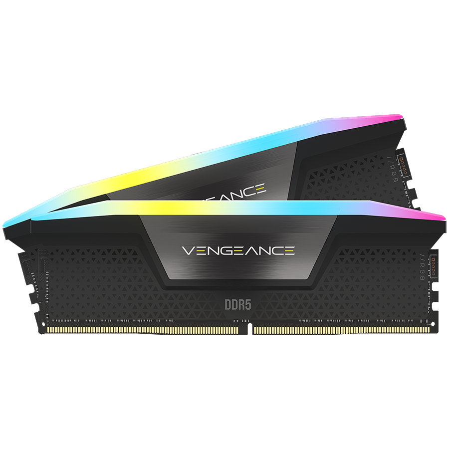CORSAIR Vengeance RGB Black DDR5 32GB (2x16GB) 6000MHz CL36 XMP 3.0 UDIMM pomnilnik