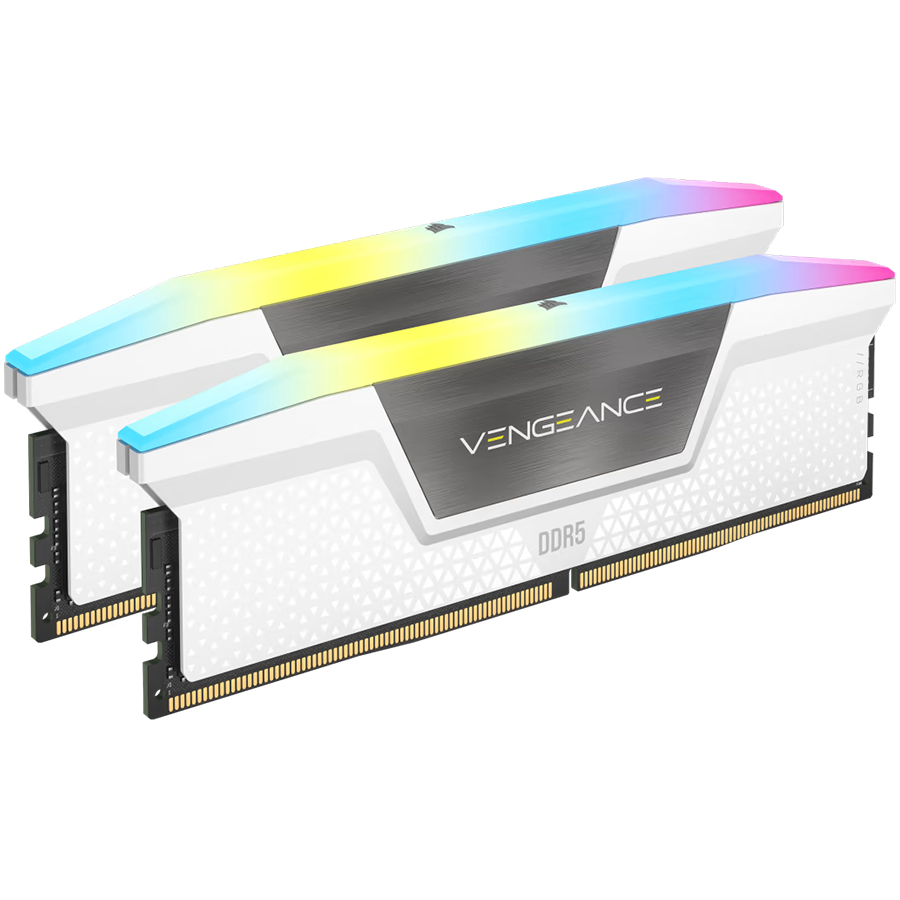 CORSAIR Vengeance RGB White DDR5 32GB (2x16GB) 6400MHz CL36 XMP 3.0 UDIMM pomnilnik