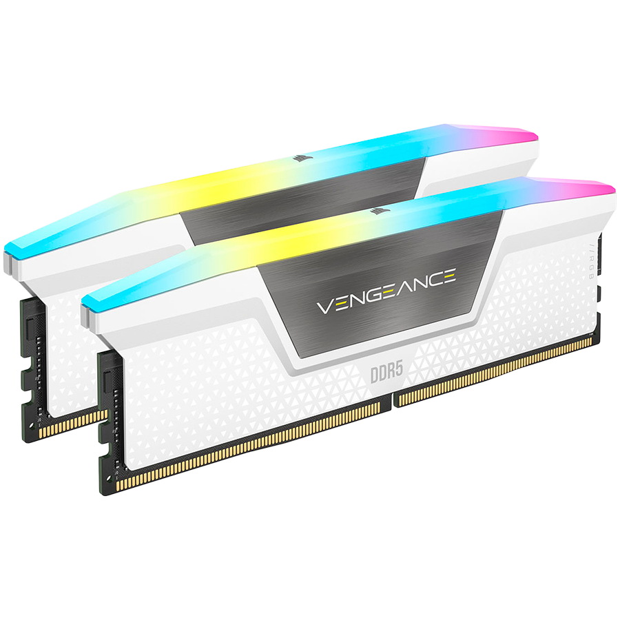 CORSAIR Vengeance RGB White DDR5 32GB (2x16GB) 6000MHz CL36 XMP 3.0 UDIMM pomnilnik