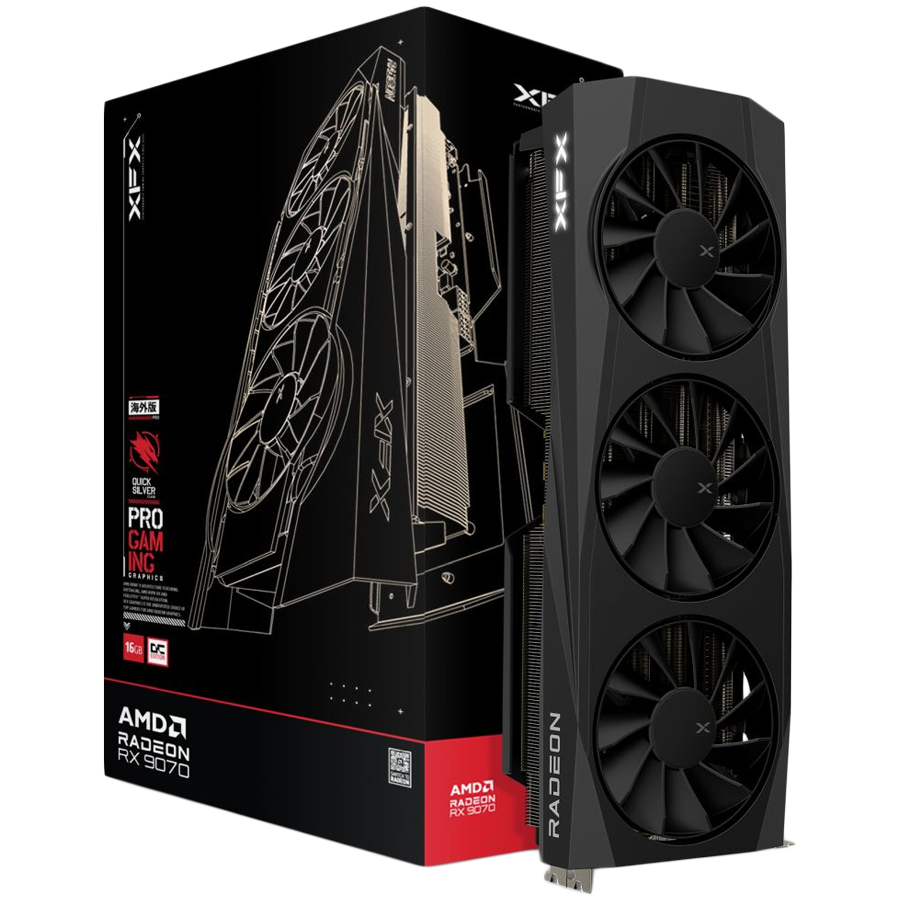 XFX Quicksilver AMD Radeon RX 9070 OC Gaming Edition 16GB GDDR6 grafična kartica, PCIe 5.0, 1xHDMI 2.1, 3xDisplayPort 2.1