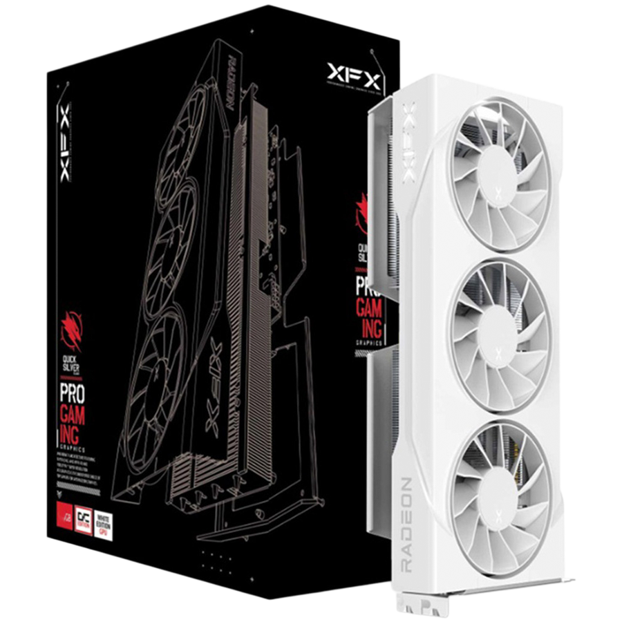 XFX Swift AMD Radeon RX 9060 XT OC White Triple Fan Gaming Edition 16GB GDDR6 grafična kartica, PCIe 5.0, 1xHDMI 2.1, 2xDisplayPort 2.1