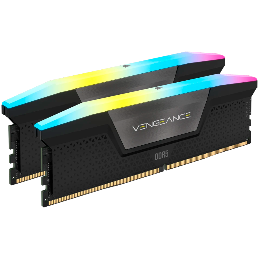 CORSAIR Vengeance RGB Black DDR5 128GB (2x64GB) 6000MHz CL40 XMP 3.0 UDIMM pomnilnik