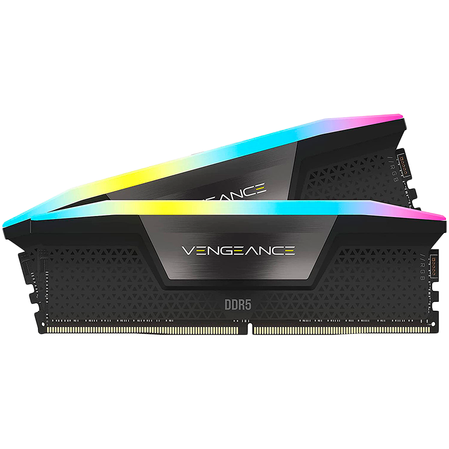 CORSAIR Vengeance RGB Black DDR5 64GB (2x32GB) 6000MHz CL40 XMP 3.0 UDIMM pomnilnik
