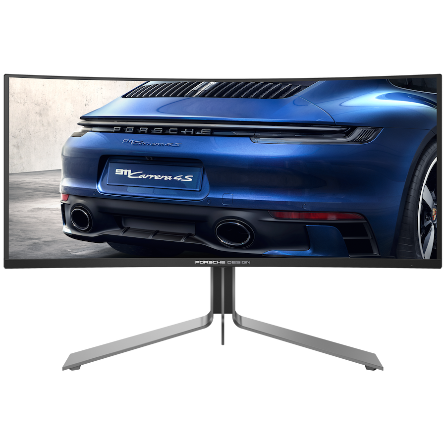 AOC AGON PRO PD34 Porsche Design ukrivljen gaming monitor - 86.4cm (34"), UWQHD (3440 x 1440), QD-OLED, 1800R, 240Hz, 0.03ms (GTG), Adaptive Sync, G-SYNC kompatibilen, HDR400, USB-C PD 65W, USB razdelilnik, 2x HDMI 2.1, 1x DP 1.4