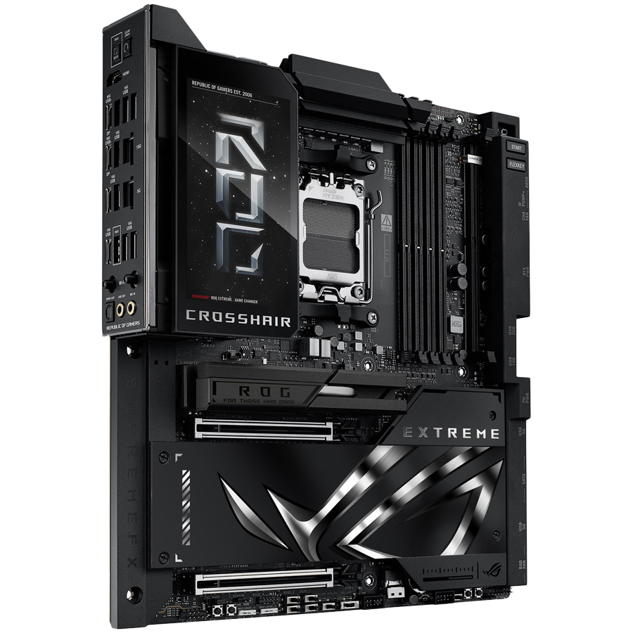 ASUS ROG CROSSHAIR X870E EXTREME AM5 E-ATX osnovna plošča - AMD X870E, 4xDDR5, 5xM.2, 1xSlimSAS, 4xSATA, 10Gb+5Gb LAN, WiFi 7, BT, 1xHDMI, 2xUSB4 40Gbps porta (USB Type-C), Aura Sync