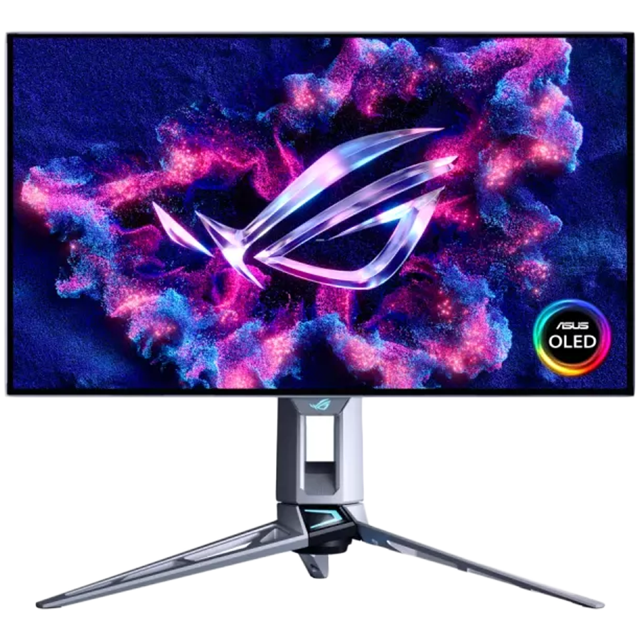 ASUS ROG Swift OLED PG27AQWP-W gaming monitor - 67.3cm (27"/26.5" vidno), QHD (2560 x 1440), TrueBlack Glossy Tandem OLED, dvojni način (QHD 540Hz ali HD 720Hz), 0.02ms, G-SYNC kompatibilen, HDR True Black 500