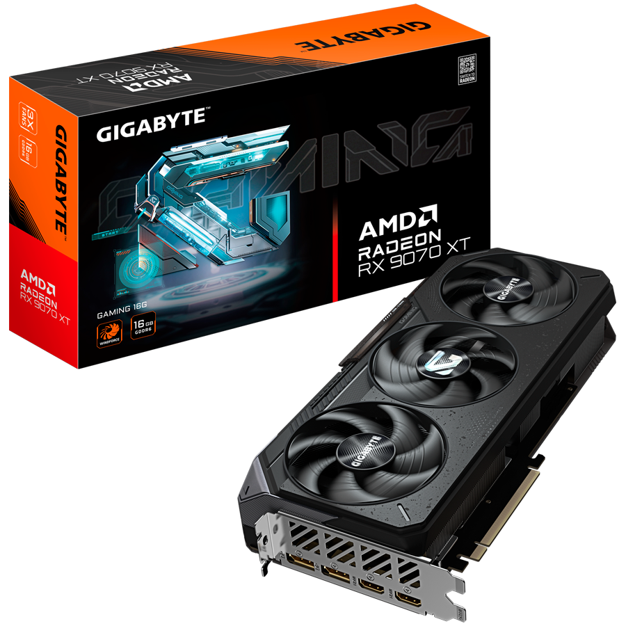 GIGABYTE Radeon RX 9070 XT GAMING 16G GDDR6 grafična kartica, PCIe 5.0, 2xHDMI 2.1b, 2xDisplayPort 2.1a