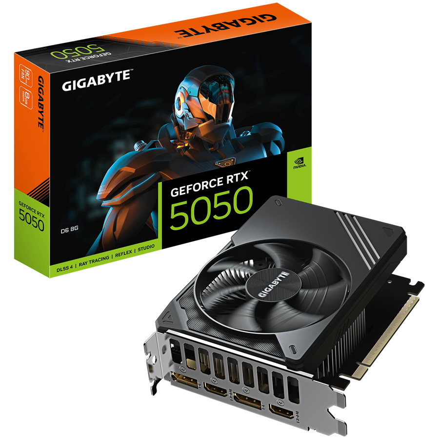 GIGABYTE GeForce RTX 5050 D6 8G GDDR6 grafična kartica, PCIe 5.0, 2xHDMI 2.1b, 2xDisplayPort 2.1b