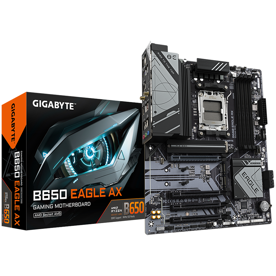 GIGABYTE B650 EAGLE AX AM5 ATX osnovna plošča - AMD B650, 4xDDR5, 3xM.2, 4xSATA, 1Gb LAN, WiFi 6E, BT, 1xDP, 1xHDMI