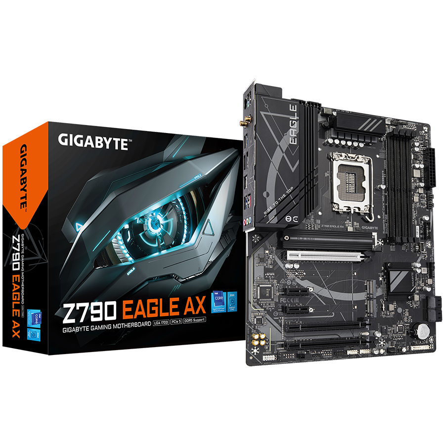 GIGABYTE Z790 EAGLE AX LGA1700 ATX osnovna plošča - Intel Z790, 4xDDR5, 3xM.2, 4xSATA, 2.5Gb LAN, WiFi 6E, BT, 1xDP, 1xHDMI