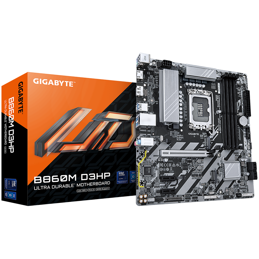 GIGABYTE B860M D3HP LGA1851 mATX osnovna plošča - Intel B860, 4xDDR5, 2xM.2, 4xSATA, 1Gb LAN, 1xDP, 1xHDMI