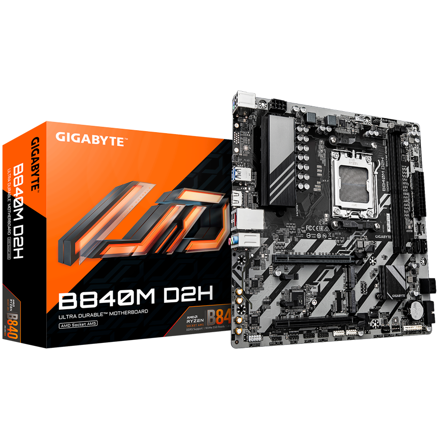 GIGABYTE B840M D2H AM5 mATX osnovna plošča - AMD B840, 2xDDR5, 2xM.2, 4xSATA, 2.5Gb LAN, 1xHDMI