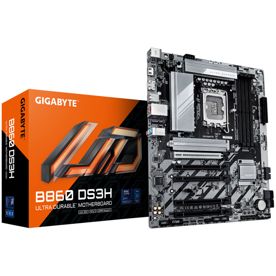 GIGABYTE B860 DS3H LGA1851 ATX osnovna plošča - Intel B860, 4xDDR5, 2xM.2, 4xSATA, 2.5Gb LAN, 1xDP, 1xHDMI