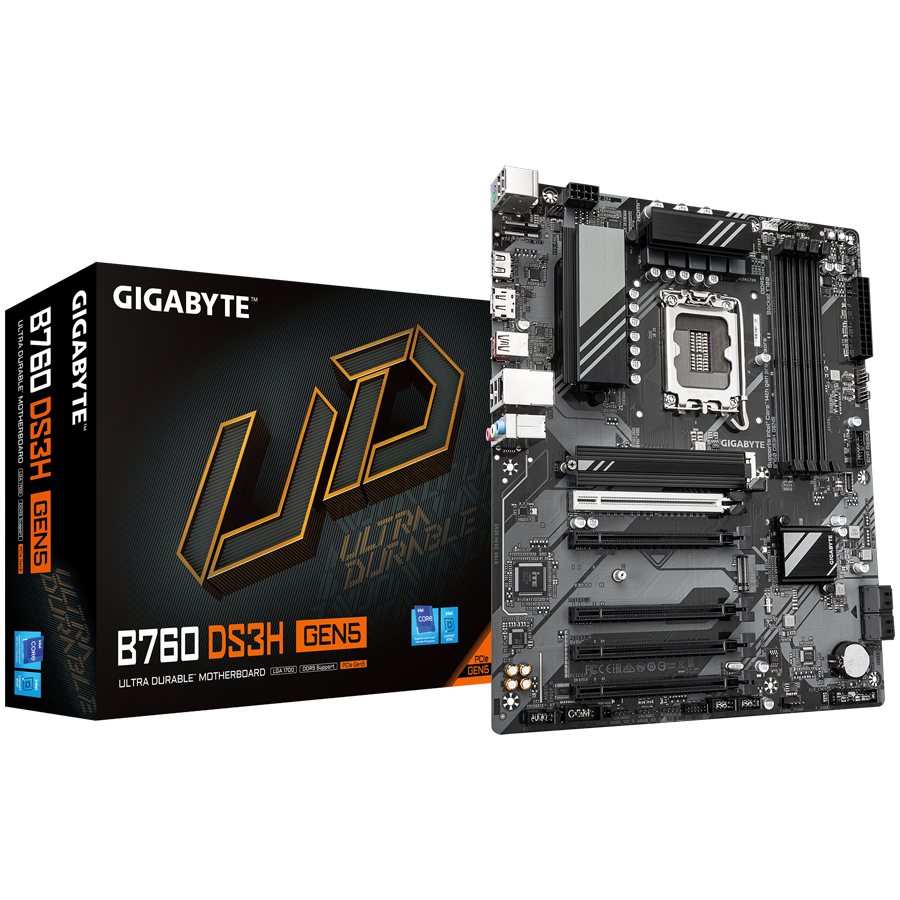 GIGABYTE B760 DS3H GEN5 LGA1700 ATX osnovna plošča - Intel B760, 4xDDR5, 2xM.2, 4xSATA, 1Gb LAN, 1xDP, 1xHDMI