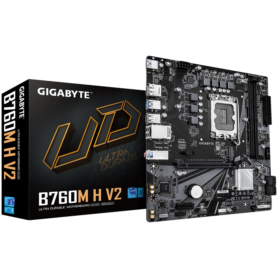 GIGABYTE B760M H V2 LGA1700 mATX osnovna plošča - Intel B760, 2xDDR5, 1xM.2, 4xSATA, 1Gb LAN, 1xDP, 1xHDMI