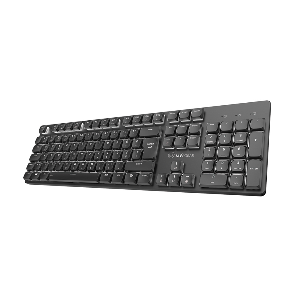 Tipkovnica UVI LEAF Wireless, Bluetooth 5.3, Tiha rdeča stikala, USB, SLO