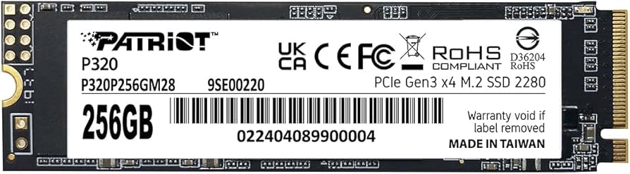 Patriot P320 256GB M.2 NVMe SSD PCIe Gen 3 x4